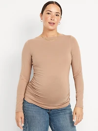Maternity Long-Sleeve Slit-Neck T-Shirt