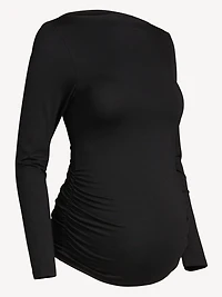 Maternity Long-Sleeve Slit-Neck T-Shirt