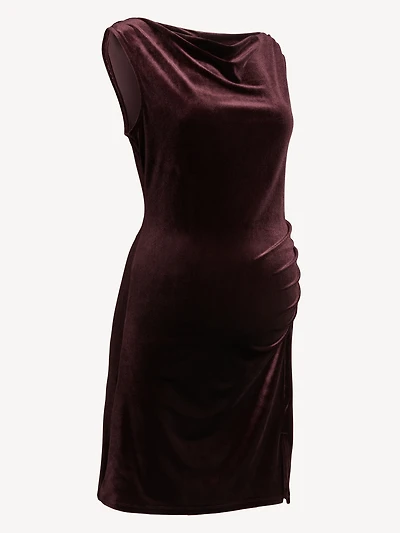 Maternity Asymmetrical Shoulder Mini Dress