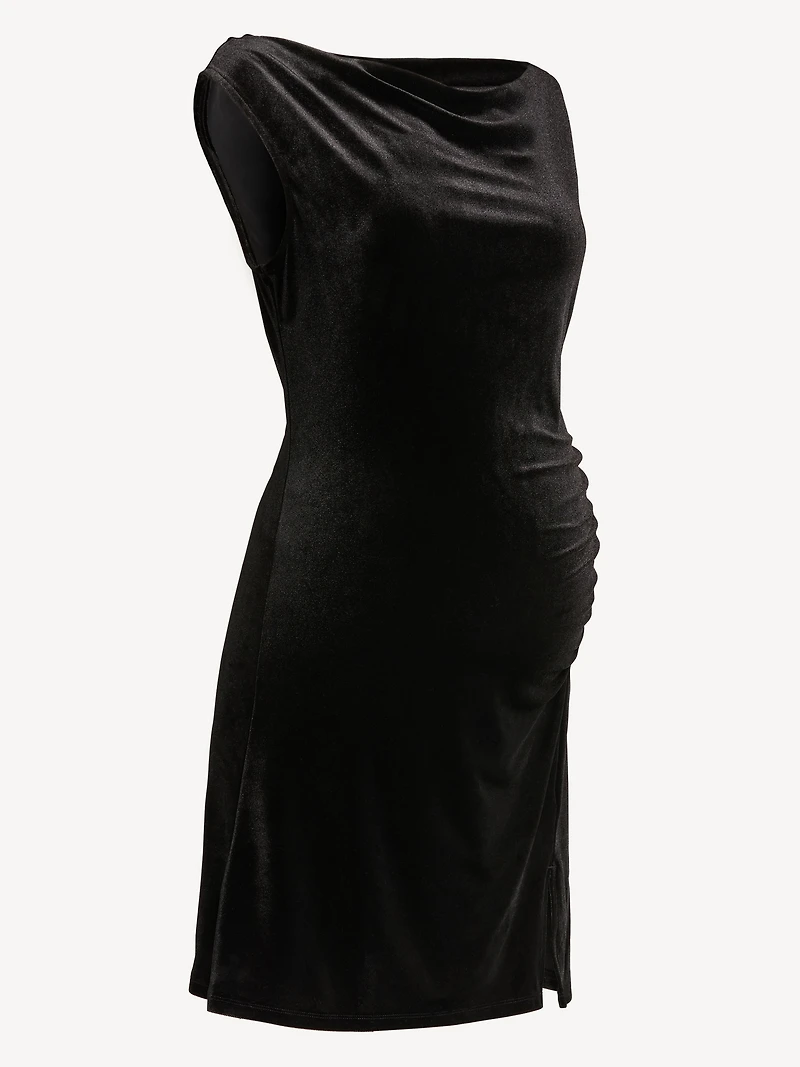 Maternity Asymmetrical Shoulder Mini Dress