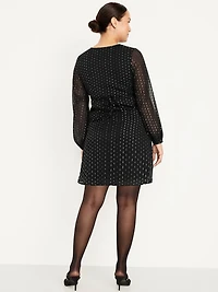 Maternity Textured Long-Sleeve Mini Dress