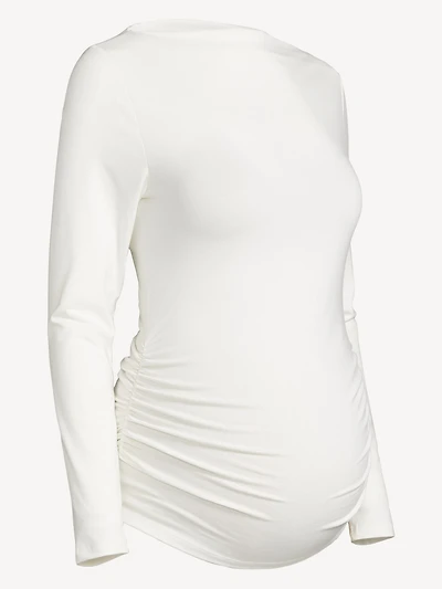 Maternity Long-Sleeve Slit-Neck T-Shirt