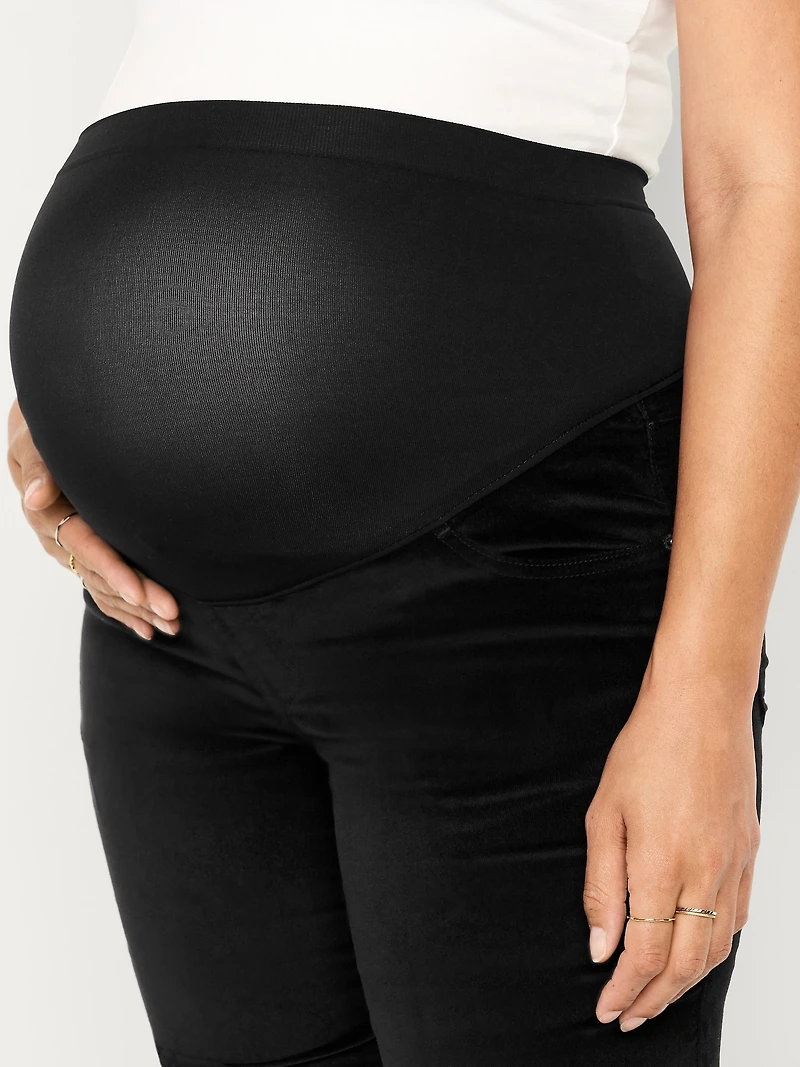 Maternity Full-Panel OG Straight Velvet Pants
