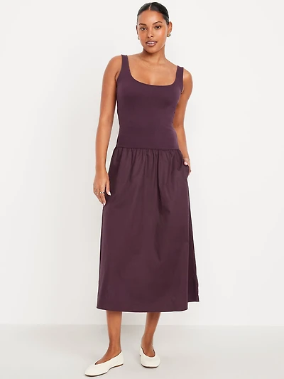 Fit & Flare Sleeveless Midi Dress