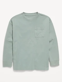 Oversized Long-Sleeve Pocket T-Shirt for Boys