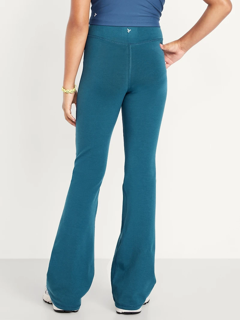 High-Waisted PowerChill Crossover Flared Leggings for Girls