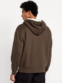 Sherpa-Lined Fleece Zip Hoodie