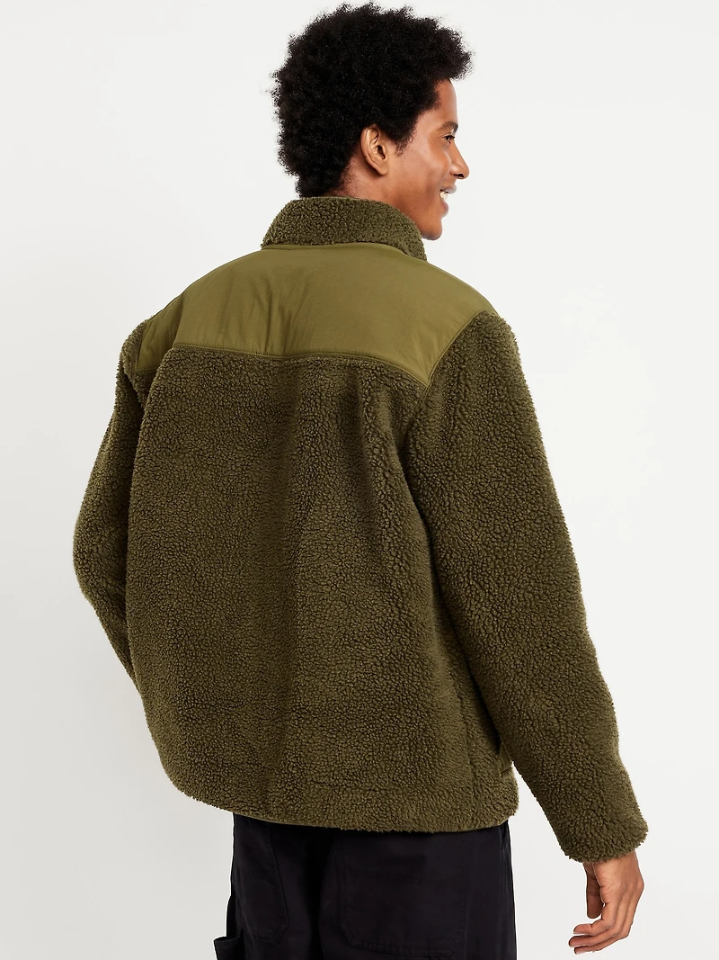 Loose Utility Sherpa Jacket