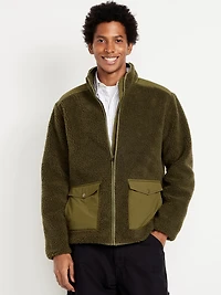 Loose Utility Sherpa Jacket
