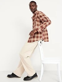 Textured Plaid Western Pocket Shirt