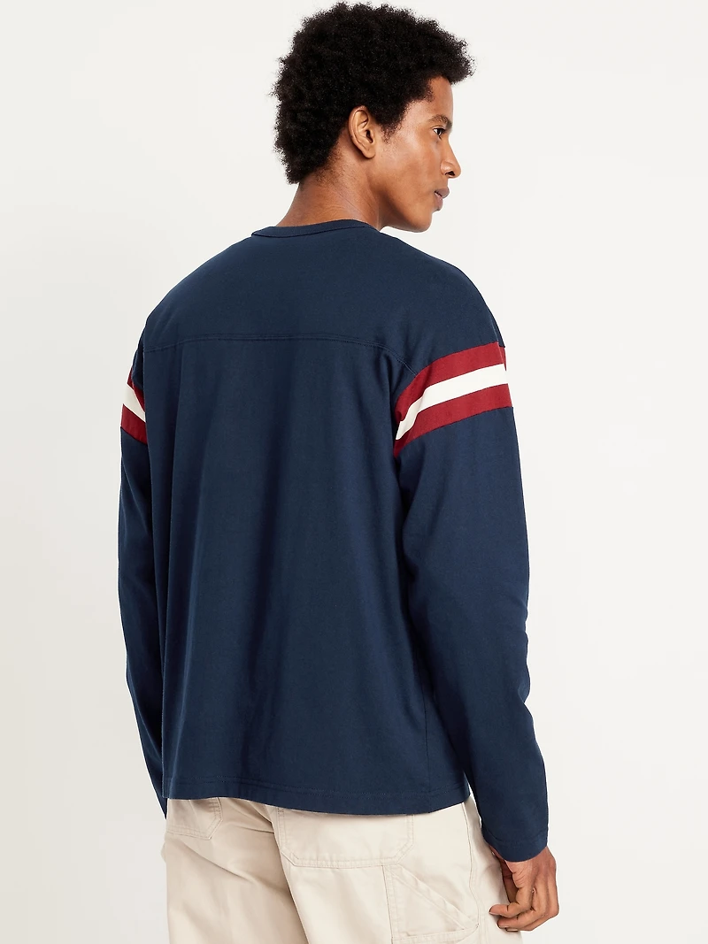 Heavyweight Long-Sleeve Football-Style T-Shirt