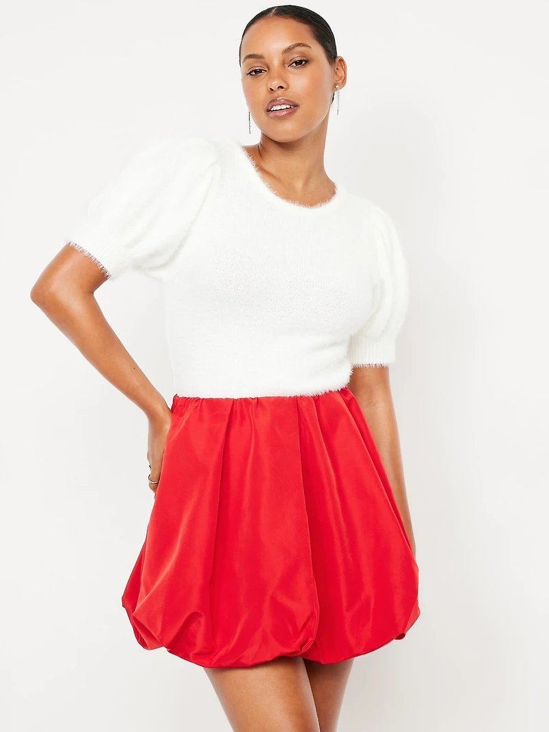 Taffeta Bubble Mini Skirt