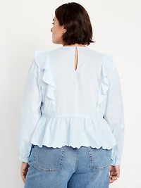 High-Neck Ruffle Peplum Top