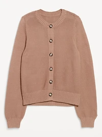 Seaside Cotton Garter-Knit Cardigan Sweater