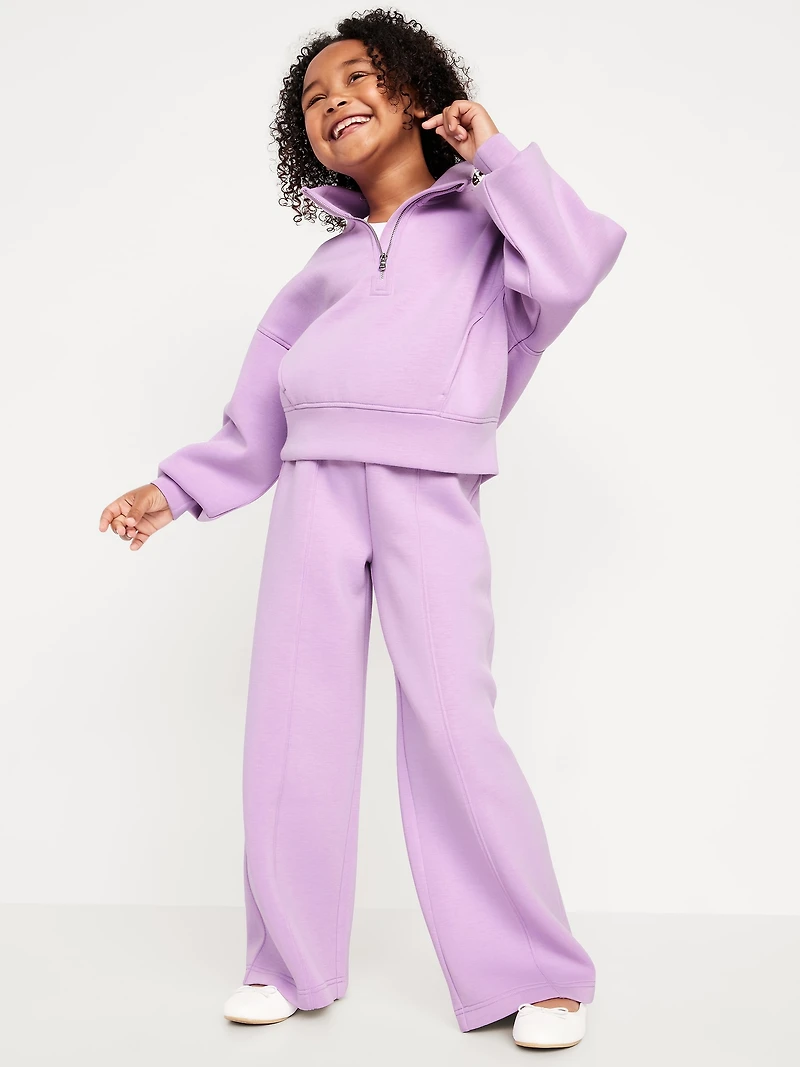 High-Waisted Bounce Fleece Wide-Leg Sweatpants for Girls