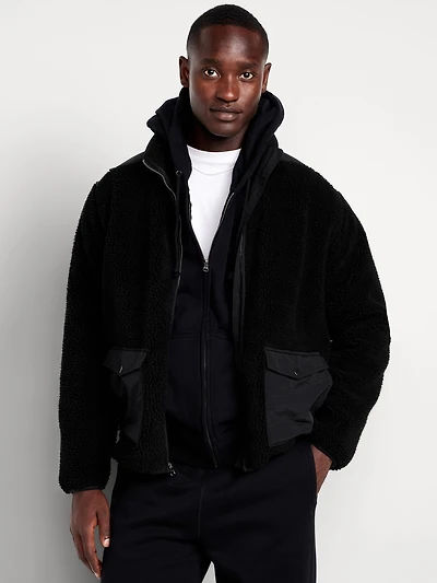 Loose Utility Sherpa Jacket