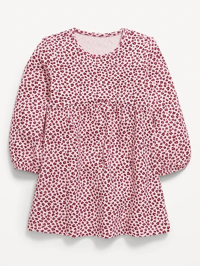 Long-Sleeve Waffle-Knit Dress for Toddler Girls