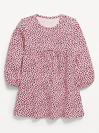 Long-Sleeve Waffle-Knit Dress for Toddler Girls