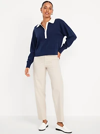 High-Waisted Pixie Loose Straight Pants