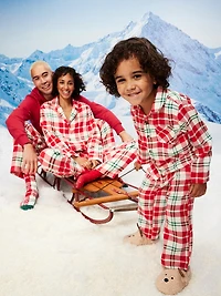 Mid-Rise Plaid Flannel Pajama Pants for Women