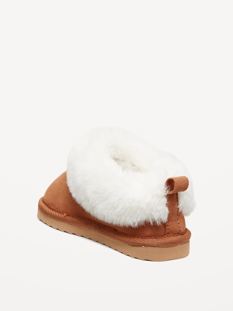 Faux-Suede Cuffed Booties for Toddler Girls