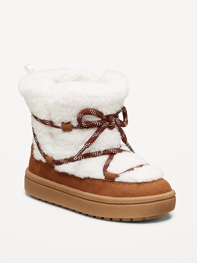 Sherpa Lace-Up Alpine Boots for Toddler Girls