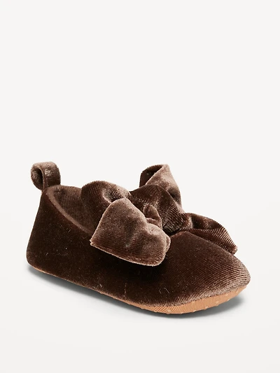 Velvet Bow Ballet Flats for Baby
