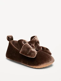 Velvet Bow Ballet Flats for Baby