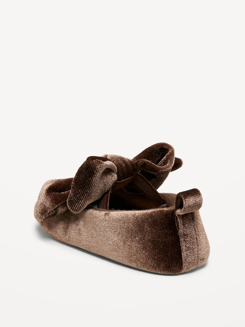 Velvet Bow Ballet Flats for Baby