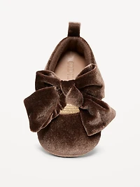 Velvet Bow Ballet Flats for Baby