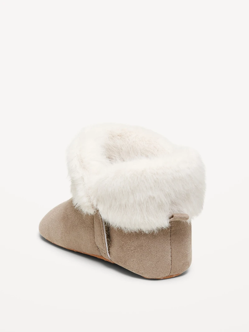 Cozy Faux-Fur Cuffed Booties for Toddler & Baby