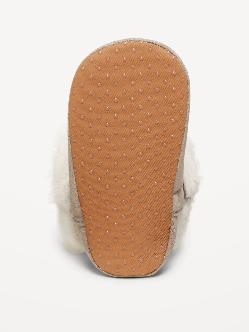 Cozy Faux-Fur Cuffed Booties for Toddler & Baby