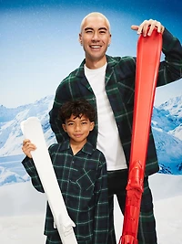 Mid-Rise Plaid Flannel Pajama Pants for Women