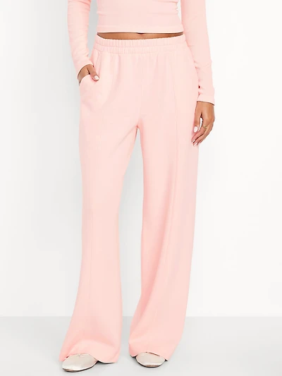 High-Waisted Bounce Fleece Wide-Leg Sweatpants