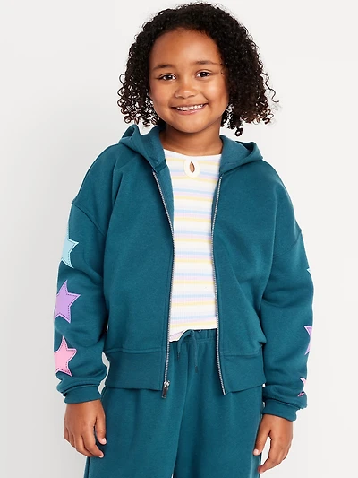 Favorite Fleece Printed Zip-Front Hoodie for Girls