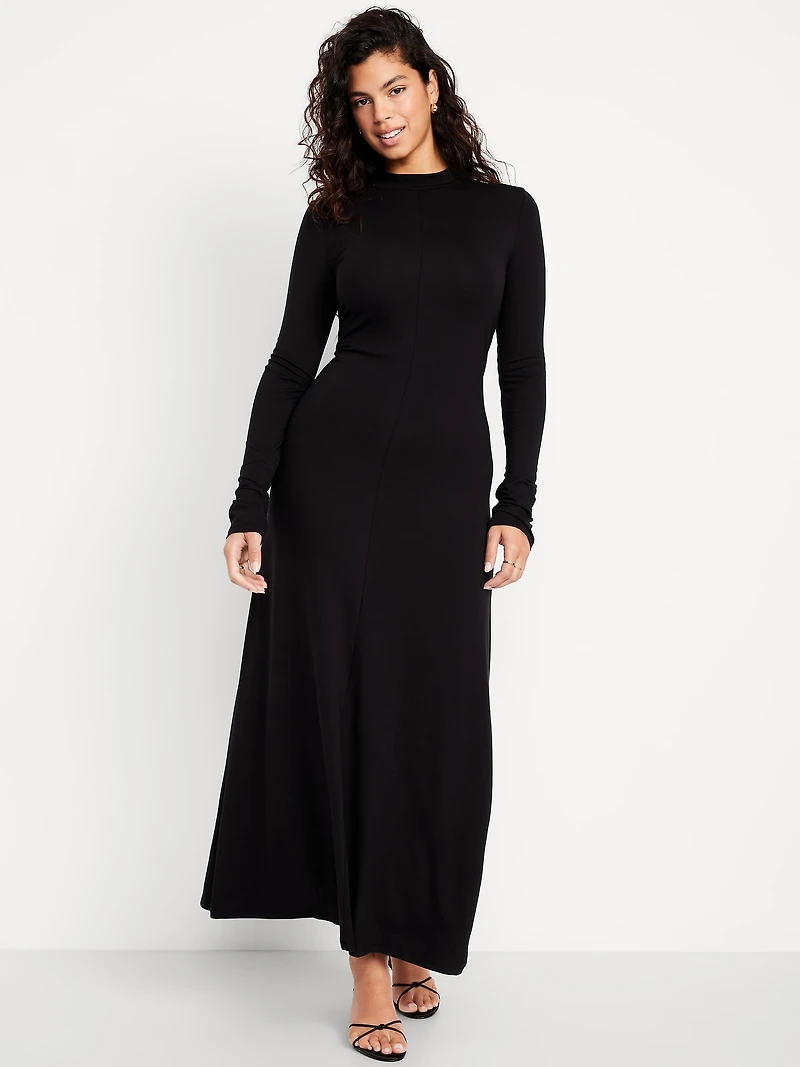 Mock Neck Maxi Dress