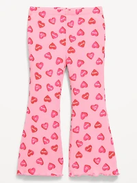 Printed Ribbed Flare Leggings for Toddler Girls