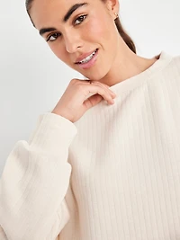 Bounce Fleece Quilted Crew-Neck Top
