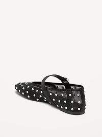 Mesh Embellished Mary Jane Ballet Flat for Women