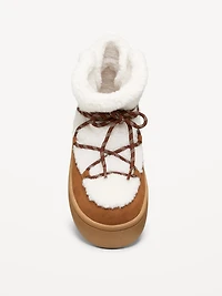 Cozy Lace-Up Platform Booties for Women