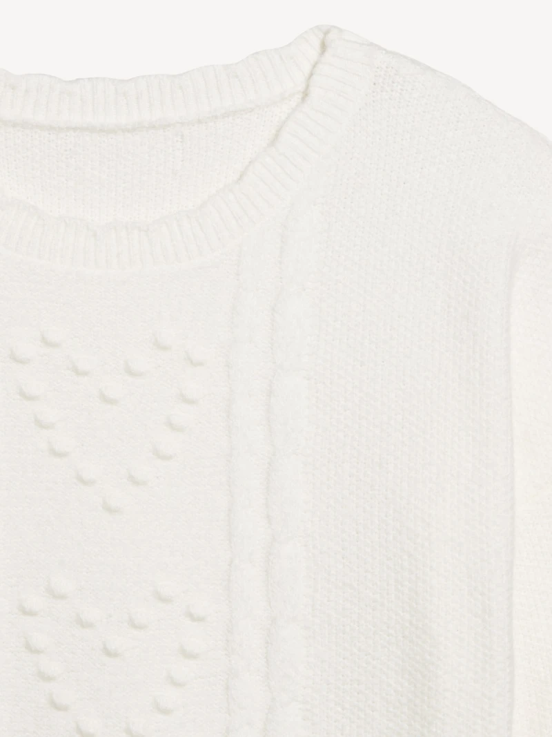 SoSoft Crew-Neck Bobble Heart Sweater