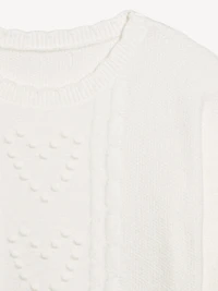 SoSoft Crew-Neck Bobble Heart Sweater