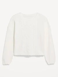 SoSoft Crew-Neck Bobble Heart Sweater