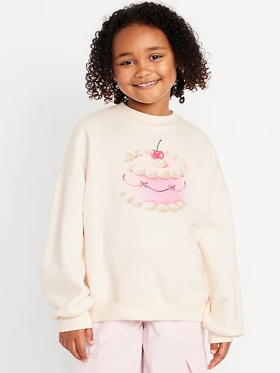Favorite Fleece Oversized Graphic Tunic Sweatshirt for Girls