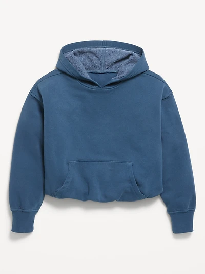 Cropped Bubble-Hem Hoodie for Girls