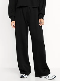 High-Waisted Bounce Fleece Quilted Wide-Leg Sweatpants