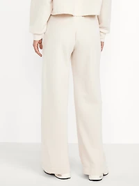 High-Waisted Bounce Fleece Quilted Wide-Leg Sweatpants