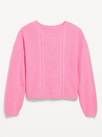 SoSoft Crew-Neck Bobble Heart Sweater