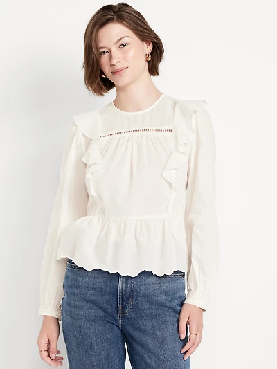 Ruffle Bib Peplum Top