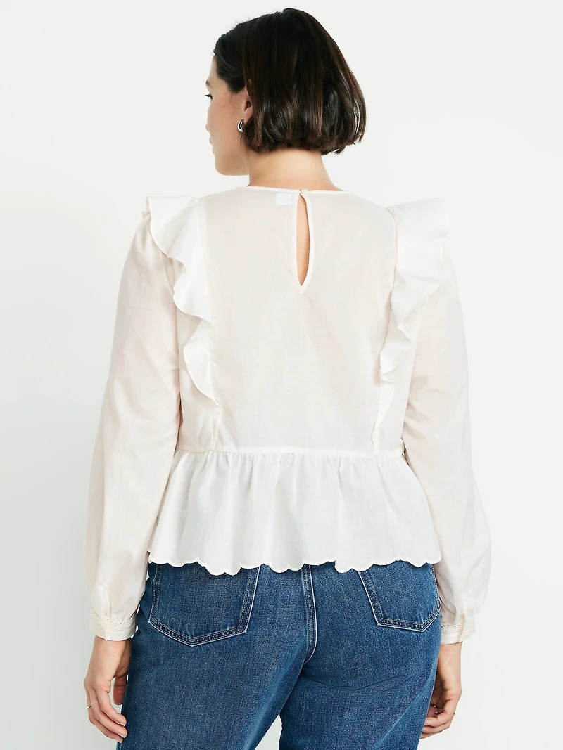 Ruffle Bib Peplum Top